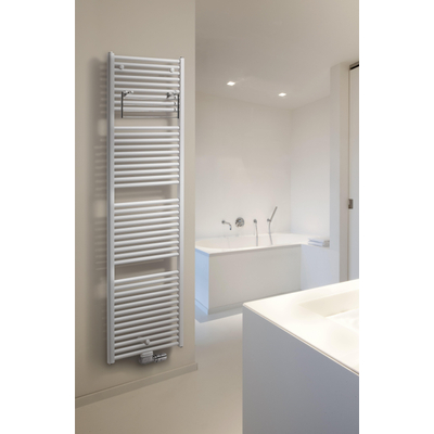 Vasco Iris radiator 600x1338 AS=1188 869Watt wit S600 + Vasco E-Volve E-V elektrisch verwarmingselement met thermostaat 750W wit SHOWROOMMODEL