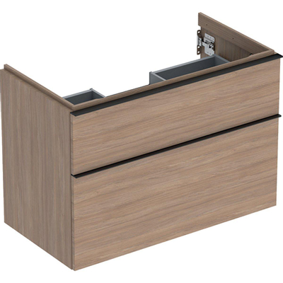 Geberit iCon wastafelonderkast 88.8x61.5x47.6cm 2 lades met softclose Spaanplaat Eiken