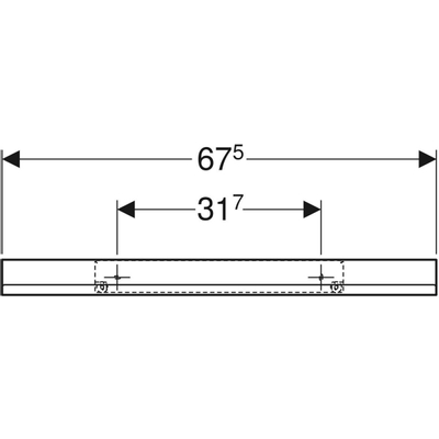 Geberit Icon planchet 67.5x13cm Staal zandgrijs