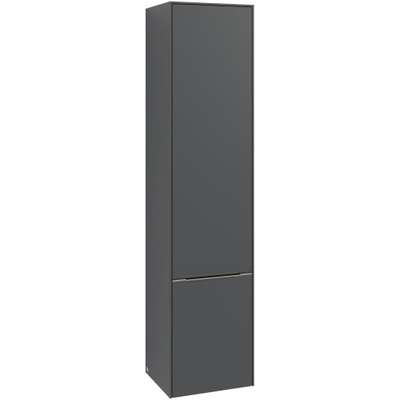 Villeroy & boch Subway 3.0 kast hoog 171x40cm 2 deur 1 schap rechts graphite