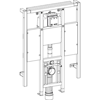 Wisa XS L wc element frontbediening Vario met steunbeugelelementen