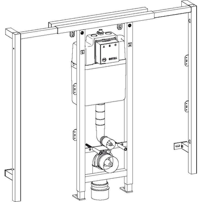 Wisa Excellent XS L wc element inclusief frame uitschuifbaar van 77 130cm frontbediening