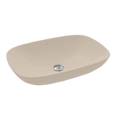 Villeroy & Boch Loop & friends opzetwastafel 56x38cm rechth zonder overloop CeramicPlus almond