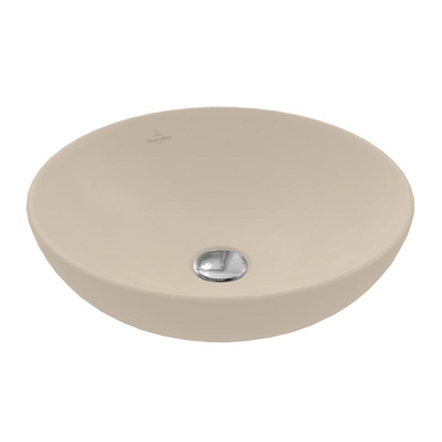 Villeroy & Boch Loop & Friends Opzetwastafel - 42 x 42 x 12 cm - Almond CeramicPlus - zonder overloop