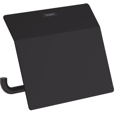 Hansgrohe Addstoris closetrolhouder met klep mat zwart