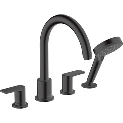 Hansgrohe Vernis Shape afdekset badkraan 211mm 4-gats mat zwart