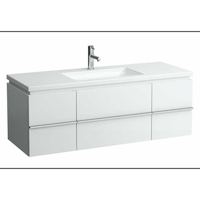 Laufen New Case Living Square onderbouwkast 129x47.6x45.9cm 1 lade. 2 deuren 2 glasplaten hout antraciet eiken