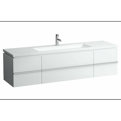 Laufen New Case Living Square onderbouwkast 129x47.6x45.9cm 1 lade. 2 deuren 2 glasplaten hout antraciet eiken