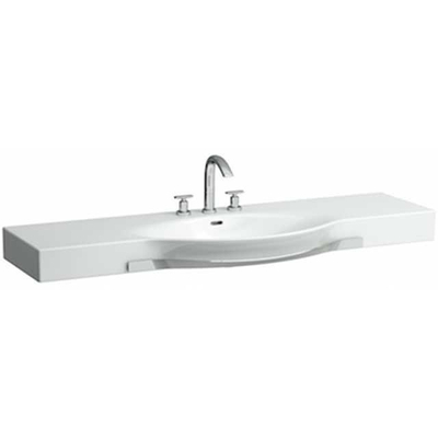 Laufen Palace meubelwastafel 150x51x16.5cm 1 kraangat met handdoekhouder keramiek wit