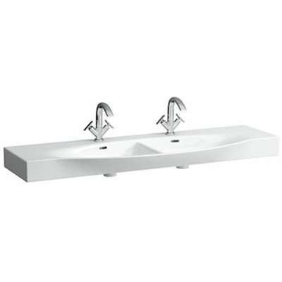 Laufen Palace meubelwastafel dubbel 150x51x16.5cm 2 x 3 kraangaten keramiek wit