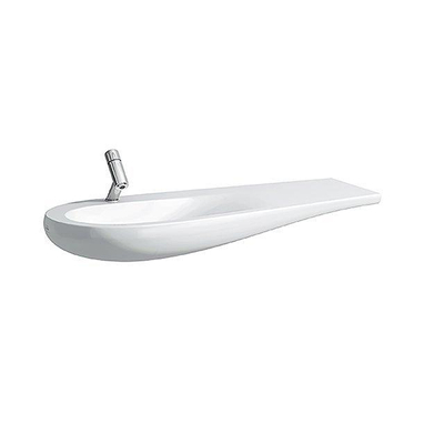 Laufen Alessi One meubelwastafel 120x50x16.5cm 1 kraangat waskom links. aflegruimte rechts incl. clou keramiek lcc-wit