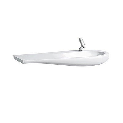 Laufen Alessi One meubelwastafel 120x50x16.5cm 1 kraangat waskom rechts. aflegruimte links incl. clou keramiek lcc-wit
