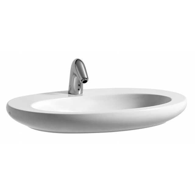 Laufen Alessi One waskom 75x52x12cm zonder kraangat incl. afvoerplug onderzijde geslepen keramiek lcc-wit