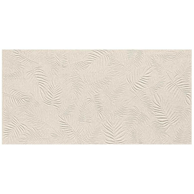 Atlas Concorde 3D Wall Carve Wandtegel - 80x40cm - 8.5mm - gerectificeerd - Leaf Ivory (Beige)