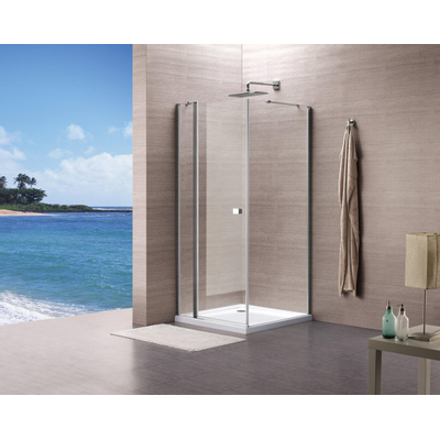 Royal plaza Hendra zijwand tbv deur 80x195cm chroom-helder clean