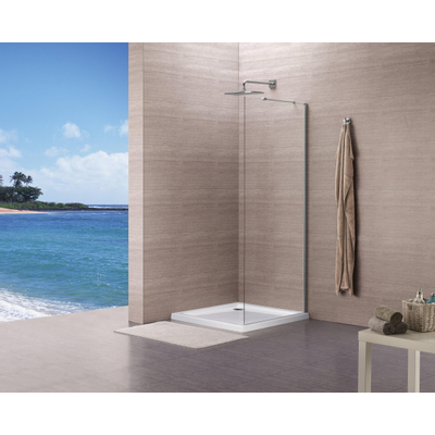 Royal plaza Hendra zijwand tbv deur 80x195cm chroom-helder clean