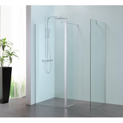 Royal Plaza Parri walk-in 90x200cm zilver profiel en helder glas met clean coating