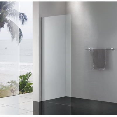 Royal Plaza Sway zijwand voor schuifdeur 100x200cm met zilver glans en helder glas clean