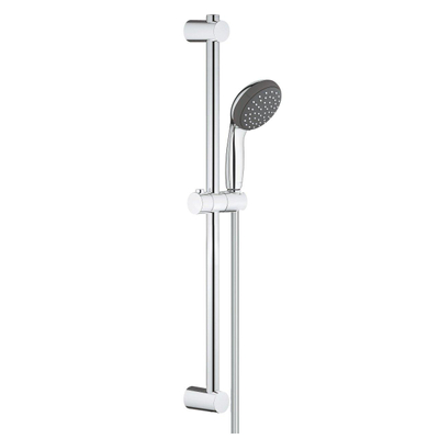 GROHE Vitalo Start 100 glijstangset - 60cm - ronde handdouche - 1 straalsoort - gladde doucheslang - chroom/zwart