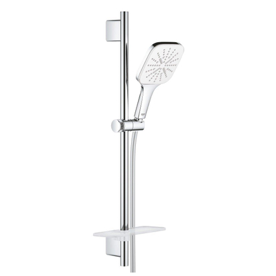 GROHE Vitalio Smaractive 130 Cube Glijstangset - 60cm - vierkante handdouche -3 straalsoorten - gladde doucheslang - met zeepschaal - chroom