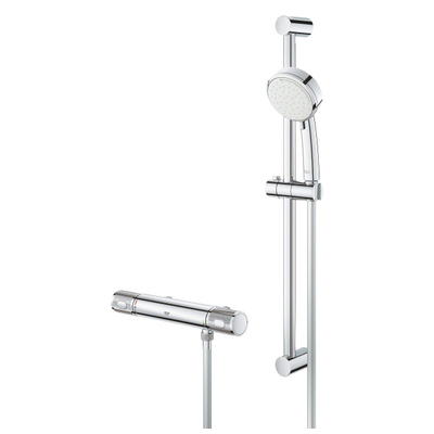 GROHE Grohtherm thermostatische opbouw douchemengkraan met glijstang en handdouche chroom