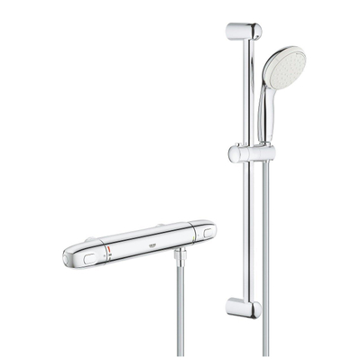 GROHE Grohtherm 1000 Thermostatische douchemengkraan 1/2" met douchegarnituur chroom