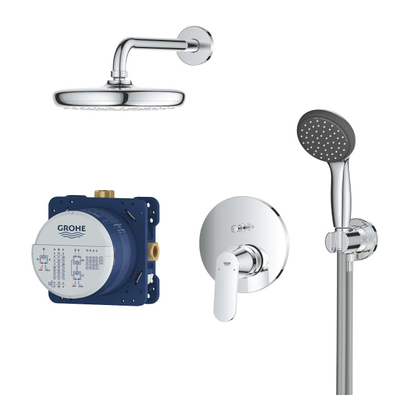 GROHE Get Regendoucheset opbouw - hoofddouche 21cm - handdouche rond -inclusief inbouwbox - chroom