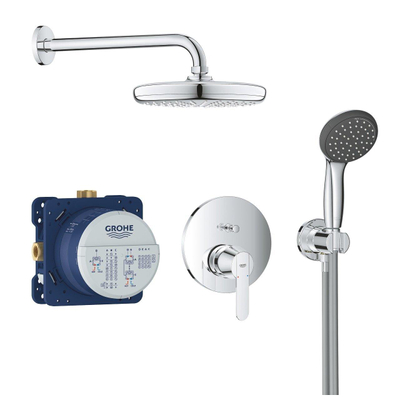 GROHE Get Regendoucheset opbouw - hoofddouche 21cm - handdouche rond -inclusief inbouwbox - chroom