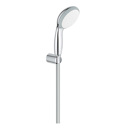 GROHE Vitalio Go 100 Handdoucheset - 1 straalsoort - rond - met houder - met wanaansluitbocht - gladde slang - 175cm - chroom