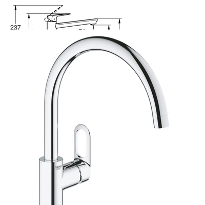 GROHE start flow Keukenkraan - hoog - chroom