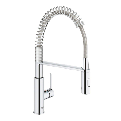 GROHE Get Keukenkraan - hoog - 2 straalsoorten - met profesionele handdouche - chroom