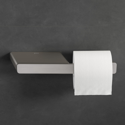 Geesa Shift Toiletrolhouder zonder klep met planchet RVS geborsteld