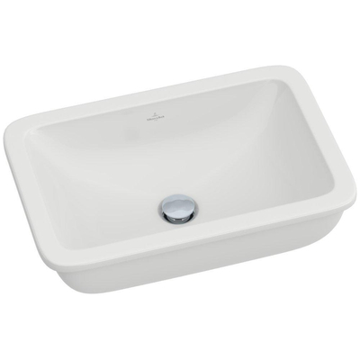 Villeroy en Boch Loop en Friends onderbouwwastafel 54x34.5cm met overloop zonder kraangat wit