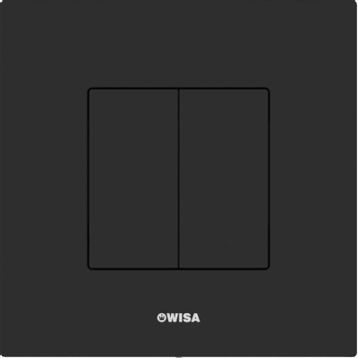 Wisa XS Bedieningspaneel - vierkant - 16x16x1 - dualflush - kunststof - zwart mat