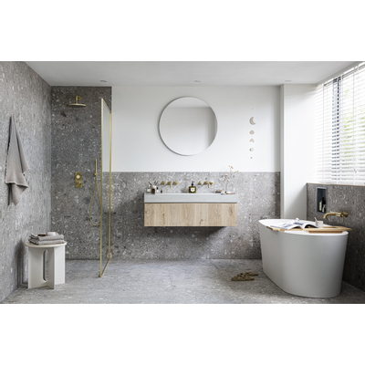 Royal Plaza Dora badthermostaat met hendels bronze met handdouche set SHOWROOMMODEL