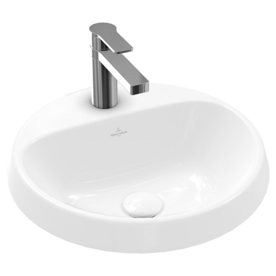 Villeroy & Boch Architectura inbouwwastafel 45x45x17cm Rond 1 kraangat zonder overloopgat Wit Alpin glans Ceramic