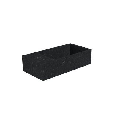 Royal Plaza Dee 2.0 fontein 36x18 cm 1 kraangat links zonder overloop quartz zwart