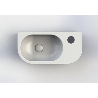 Royal plaza Person fontein 40x20x10cm - afgerond - ComforStone - kraangat rechts - mat wit