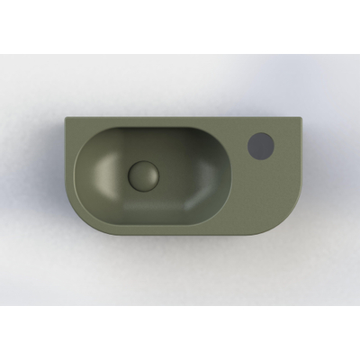 Royal plaza Person fontein 40x20cm 1 kraangat Rechts zonder overloop mat groen