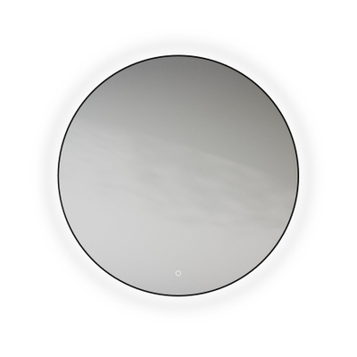 Looox Mirror collection spiegel - rond 100cm - ind.LED verl. sp.verw. m.black