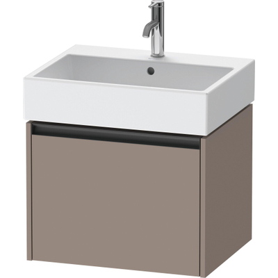 Duravit Ketho 2 wastafelonderbouwkast met 1 lade 58.4x46x44cm met greep antraciet basalt mat