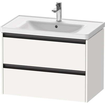 Duravit Ketho 2 wastafelonderbouwkast met 2 laden 78.4x45.5x54.9cm met grepen antraciet wit mat