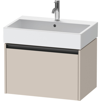 Duravit Ketho 2 wastafelonderbouwkast met 1 lade 68.4x46x44cm met greep antraciet taupe mat