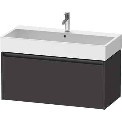 Duravit Ketho 2 wastafelonderbouwkast met 1 lade 98.4x46x44cm met greep antraciet grafiet supermat