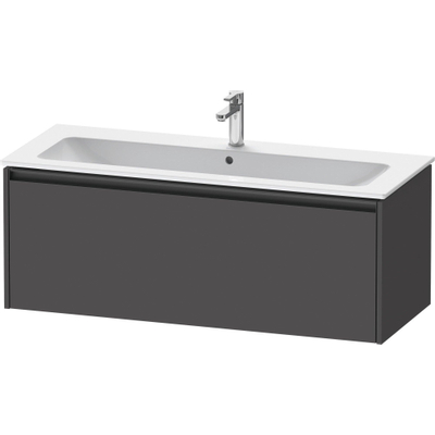 Duravit Ketho 2 wastafelonderbouwkast met 1 lade voor enkele wastafel 121x48x44cm met greep antraciet grafiet mat