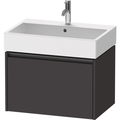 Duravit Ketho 2 wastafelonderbouwkast met 1 lade 68.4x46x44cm met greep antraciet grafiet supermat