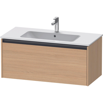 Duravit Ketho 2 wastafelonderbouwkast met 1 lade 101x48x44cm met greep antraciet natuur eiken mat