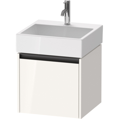 Duravit Ketho 2 wastafelonderbouwkast met 1 lade 48.4x46x44cm met greep antraciet hoogglans wit