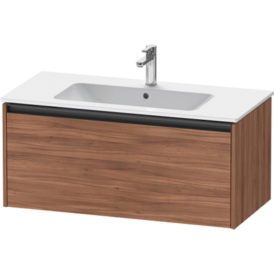 Duravit Ketho 2 wastafelonderbouwkast met 1 lade 101x48x44cm met greep antraciet noten mat