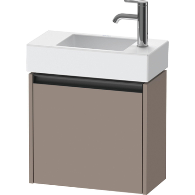 Duravit Ketho 2 wastafelonderbouwkast met 1 deur 48.4x23.8x44cm links, met greep antraciet basalt mat